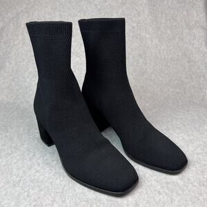 Eileen Fisher Black Ohm Recycled Stretch Knit Boot Size 8